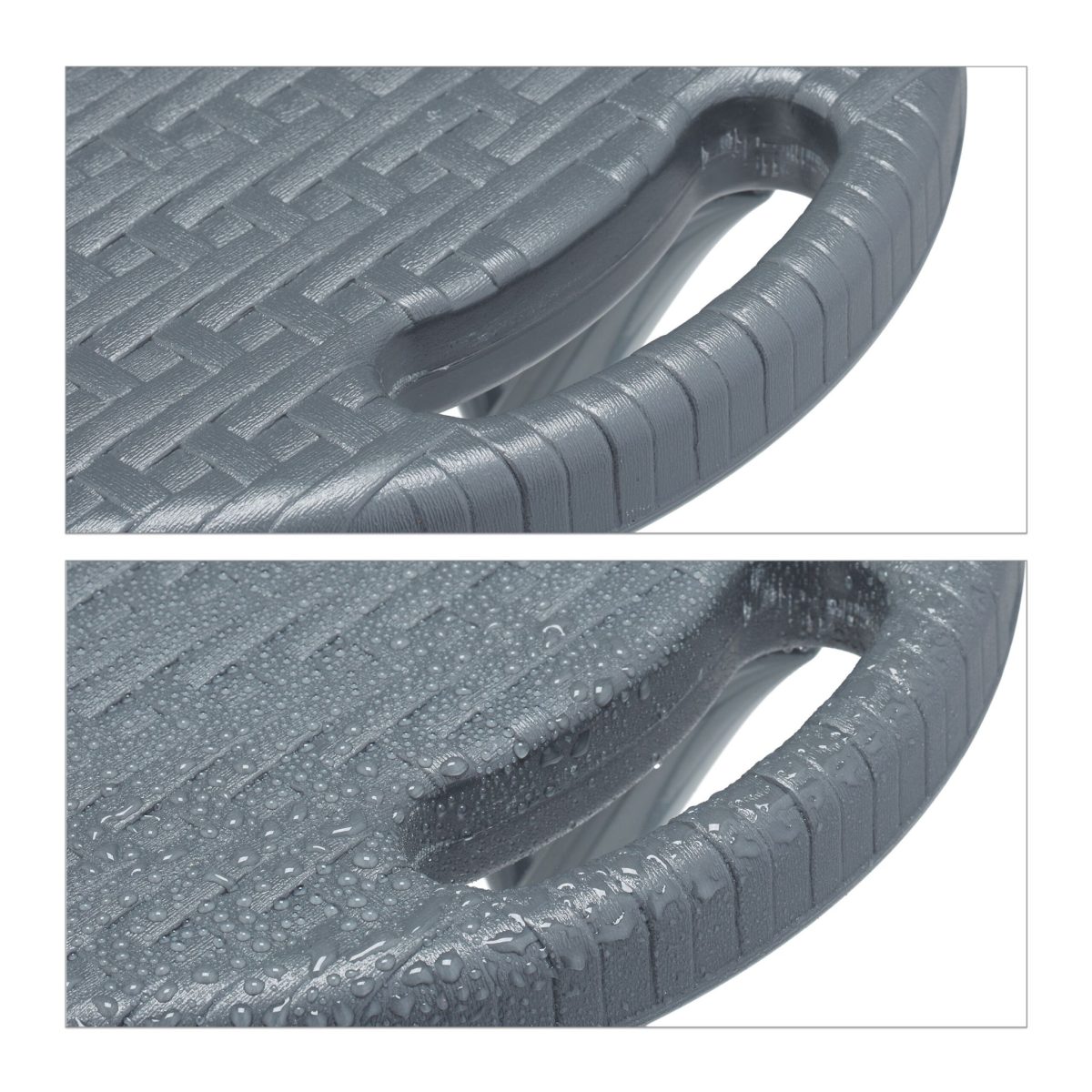Set 2 scaune pliabile, din ratan, cardu metalic, pentru gradina, camping, terasa, 46 x 32 x 29 cm - imagine 7