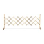Gard cu zabrele de gradina, extensibil pana la 73 x 180 x 28, lemn de brad, pliabil, pentru plante cataratoare, vita de vie, maro deschis - imagine 7