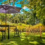 Gard cu zabrele de gradina, extensibil pana la 73 x 180 x 28, lemn de brad, pliabil, pentru plante cataratoare, vita de vie, maro - imagine 9