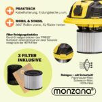 Aspirator Monzana® aspirare umeda-uscata, 2200W, putere aspirare 18 kPa, functie suflare, recipient 30L, filtru HEPA - imagine 5