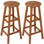 Scaune de bar din lemn,set de 2, stabile si elegante, 34 cm x 34 cm x 76, maro