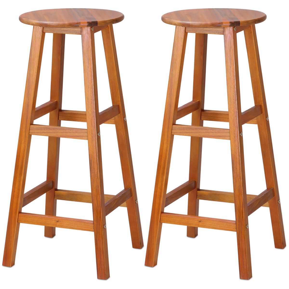 Scaune de bar din lemn,set de 2, stabile si elegante, 34 cm x 34 cm x 76, maro - imagine 2