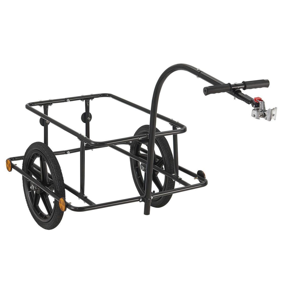 Remorca bicicleta pentru marfuri/ 6 elemente reflectorizante atasate, negru,Juskys - imagine 9