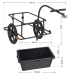 Remorca bicicleta pentru marfuri/ 6 elemente reflectorizante atasate, negru,Juskys - imagine 16