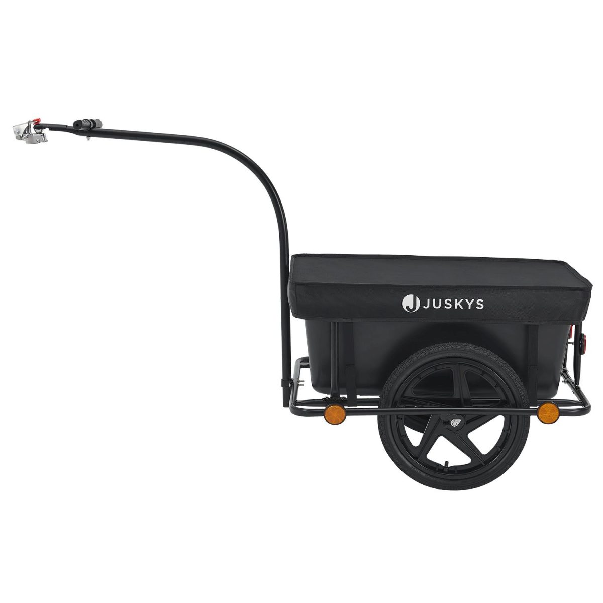 Remorca bicicleta pentru marfuri/ 6 elemente reflectorizante atasate, negru,Juskys - imagine 17