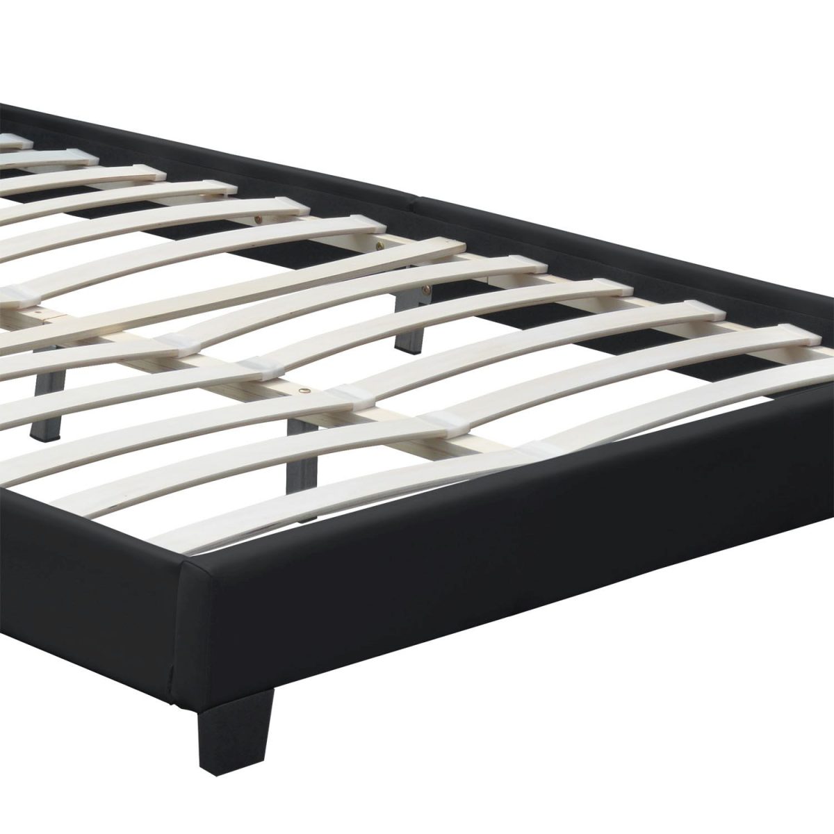 Pat tapitat cu piele ecologica Verona, iluminare LED 16 culori, telecomanda, 120 x 200 cm, negru - imagine 5