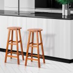 Scaune de bar din lemn,set de 2, stabile si elegante, 34 cm x 34 cm x 76, maro - imagine 11