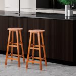 Scaune de bar din lemn,set de 2, stabile si elegante, 34 cm x 34 cm x 76, maro - imagine 12