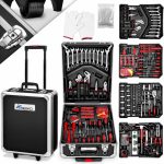 Trusa de scule universala ''Do it yourself'' Tresko®, 949 piese, crom-vanadiu, troler cu roti antracit