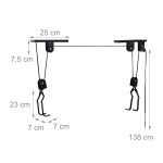 Suport bicicleta pentru tavan cu scripete, maxim 20 kg, negru, Relaxdays - imagine 4