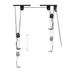 Suport bicicleta pentru tavan cu scripete, maxim 20 kg, negru, Relaxdays - imagine 6