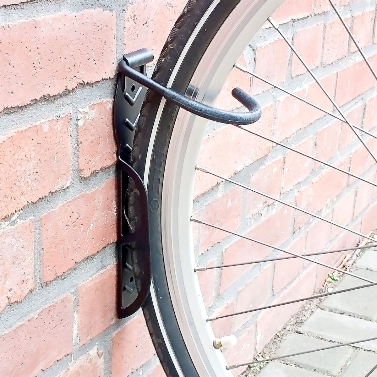 Set 2 suporturi de perete pentru biciclete, 26,5 x 10 x 12 cm, capacitate aprox. 25 kg, otel, negru, Relaxdays - imagine 2