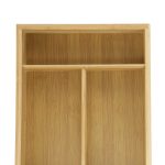 Suport organizare tacamuri pentru sertar bucatarie, 4 compartimente si maner, Bambus - imagine 6