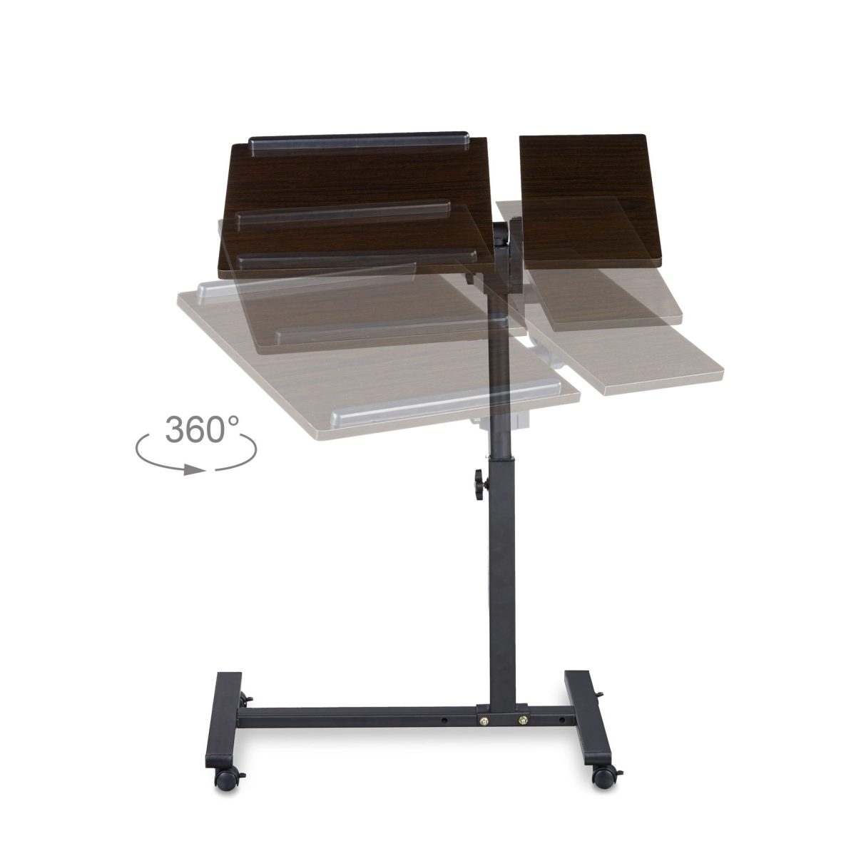 Stand laptop ajustabil, Relaxdays, maro inchis/negru, 60 x 40 cm - imagine 6