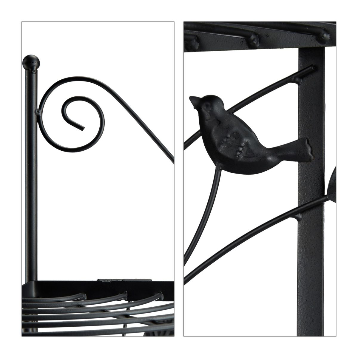 Raft metalic pentru flori, 5 trepte, interior/exterior, pliabil, negru, 160 x 36 x 36 cm - imagine 4
