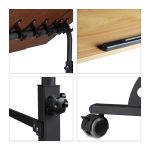 Masa stand laptop multifunctionala, tip birou, inaltime reglabila 80-110 cm, blat din MDF, natur, 100 x 50 cm - imagine 5