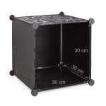Raft pentru depozitare tip cub cu 9 compartimente, RelaxDays, plastic, negru, 95.5 x 95.5 x 32 cm - imagine 4
