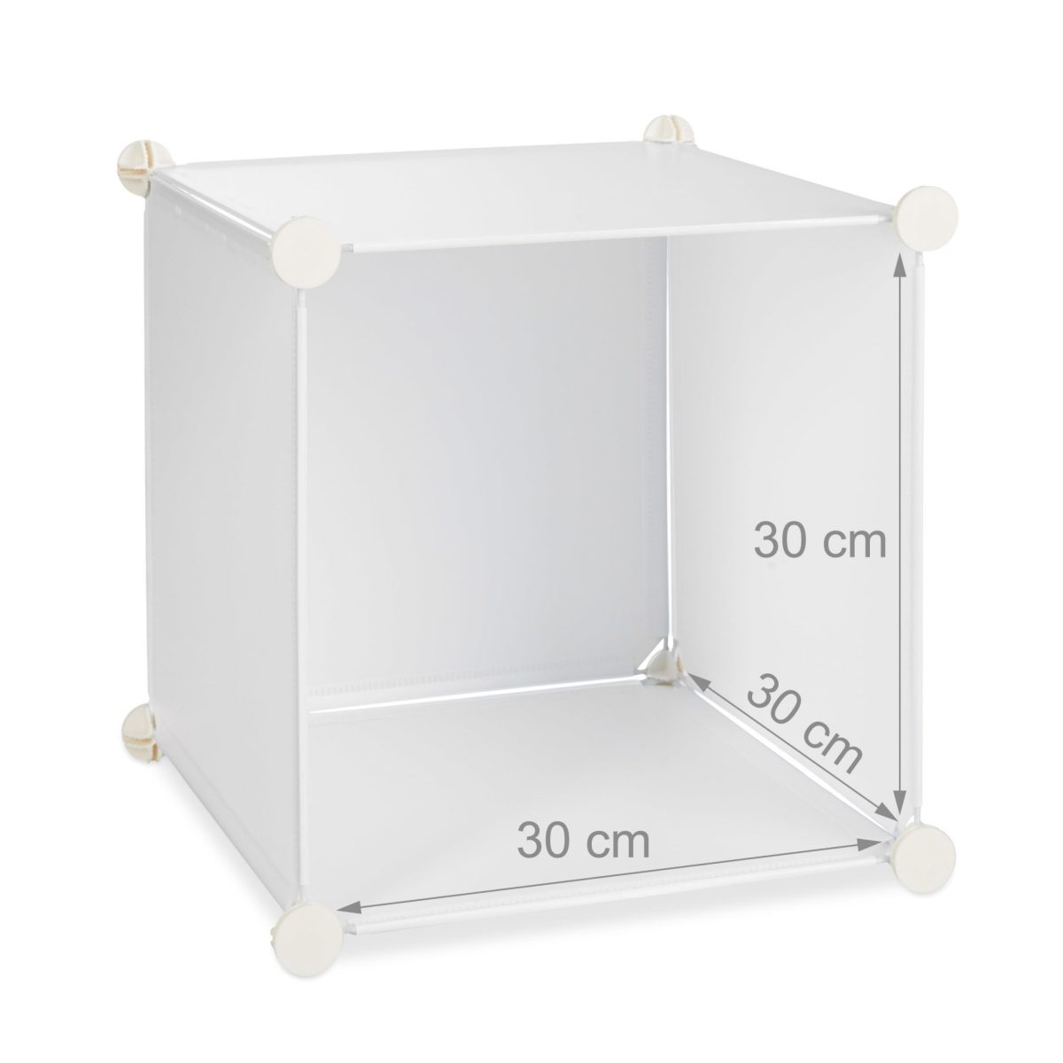 Raft pentru depozitare tip cub cu 9 compartimente, RelaxDays, plastic, alb, 95.5 x 95.5 x 32 cm - imagine 7