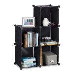 Raft pentru depozitare tip cub cu 6 compartimente, RelaxDays, plastic, negru, 65 x 96 x 32 cm - imagine 3