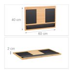 Masuta/Suport/Stand laptop Relaxdays, multifunctional, 600x400x20 mm, lemn de bambus natural - imagine 4