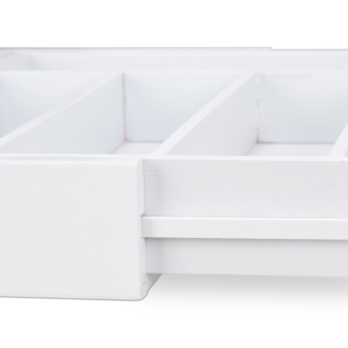 Suport pentru tacamuri, RelaxDays, din bambus, extensibil, alb, 5.5 x 48.5 x 37 cm - imagine 6