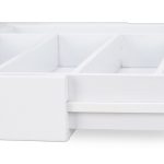 Suport pentru tacamuri, RelaxDays, din bambus, extensibil, alb, 5.5 x 48.5 x 37 cm - imagine 6