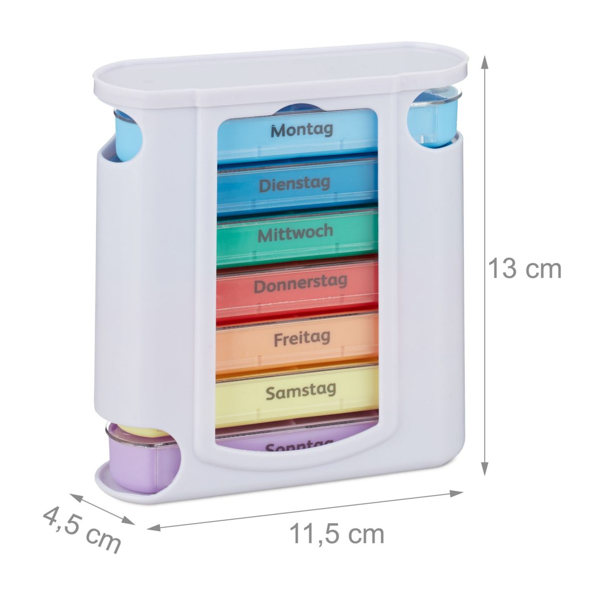 Cutie pilule/organizator medicamente 7zile x 4 compartimente, 13,5 x 11,5 x 4,5 cm - imagine 2