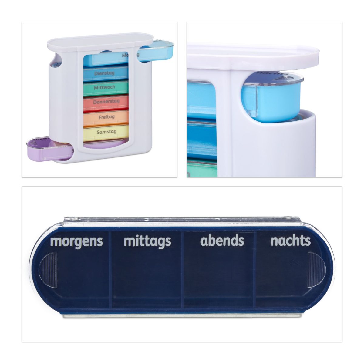 Cutie pilule/organizator medicamente 7zile x 4 compartimente, 13,5 x 11,5 x 4,5 cm - imagine 7