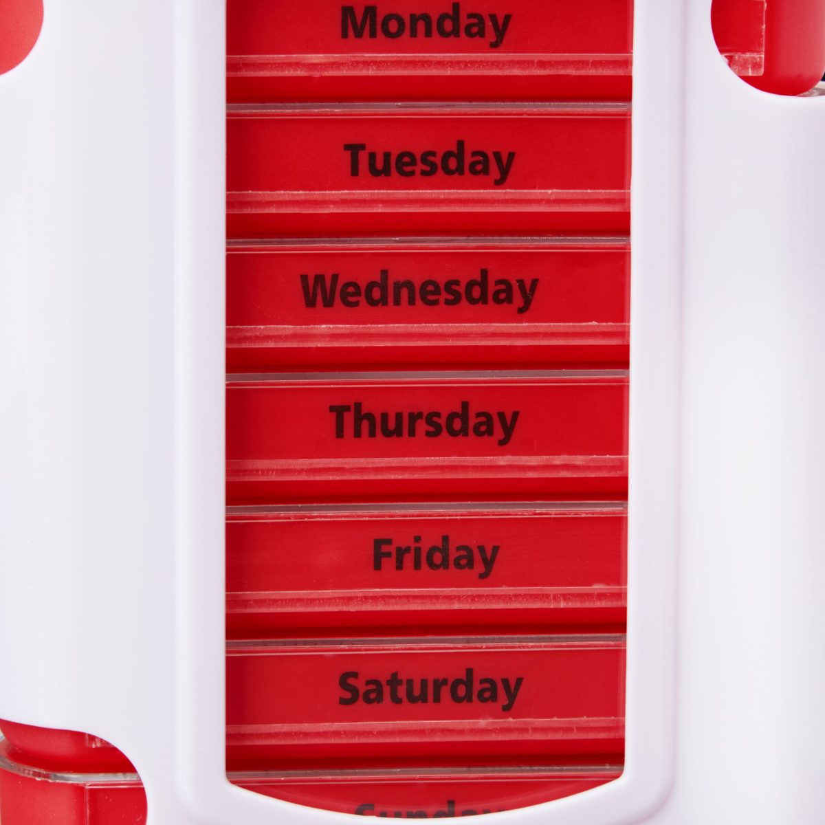 Cutie pastile, organizator medicamente saptamanal Relaxdays, recipiente detasabile cu 4 compartimente, alb/rosu 13 x 11.5 x 4.5 cm - imagine 7