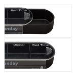 Cutie pastile, organizator medicamente saptamanal Relaxdays, recipiente detasabile cu 4 compartimente, alb/negru, 13 x 11.5 x 4.5 cm - imagine 5