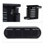 Cutie pastile, organizator medicamente saptamanal Relaxdays, recipiente detasabile cu 4 compartimente, alb/negru, 13 x 11.5 x 4.5 cm - imagine 4
