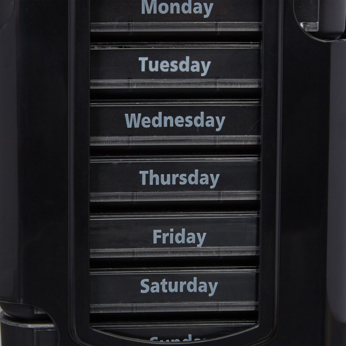 Cutie pastile, organizator medicamente saptamanal Relaxdays, recipiente detasabile cu 4 compartimente, alb/negru, 13 x 11.5 x 4.5 cm - imagine 3