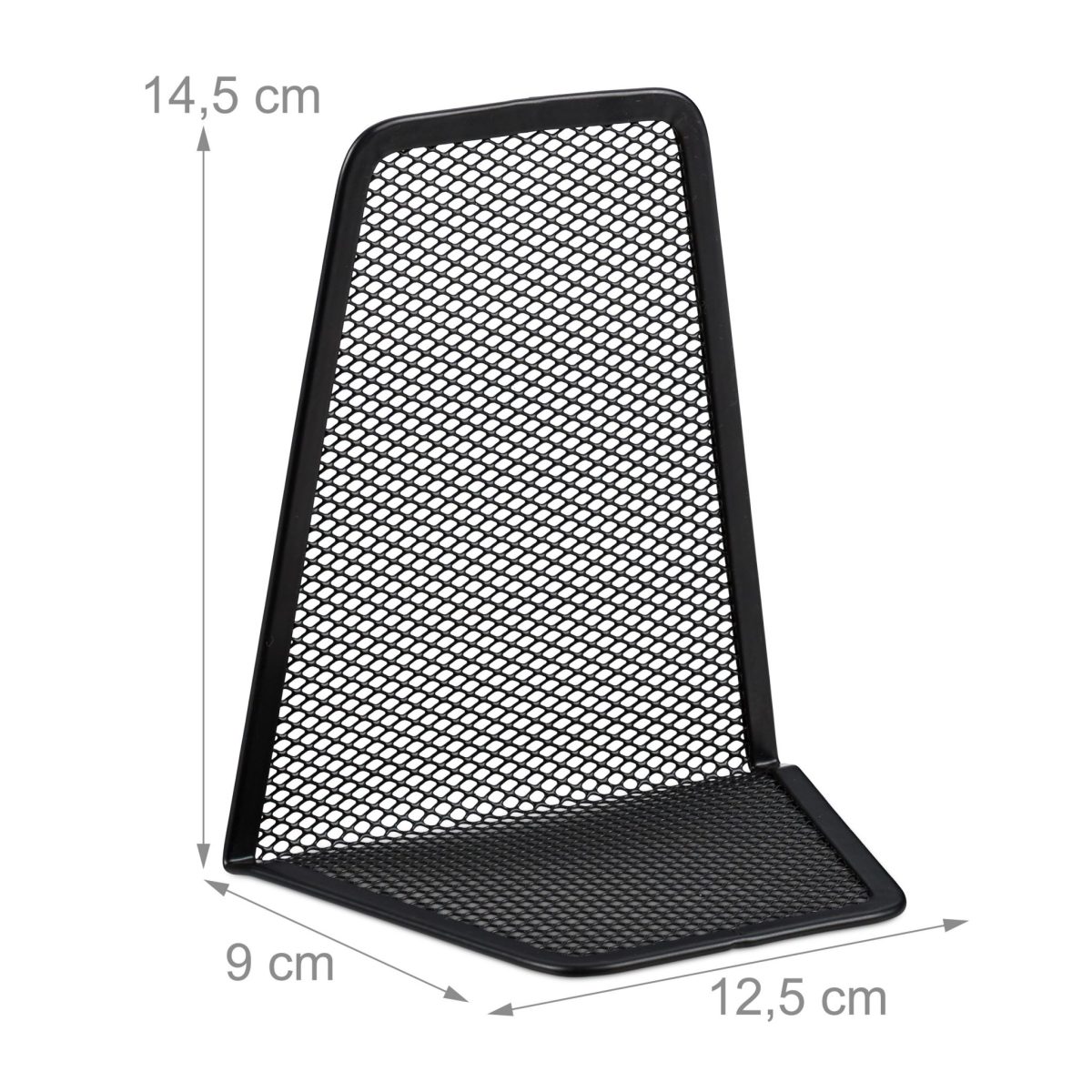Set 2 suporturi pentru carti Relaxdays, negru, 14.5 x 12.5 x 9 cm - imagine 4