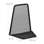 Set 2 suporturi pentru carti Relaxdays, negru, 14.5 x 12.5 x 9 cm - imagine 4