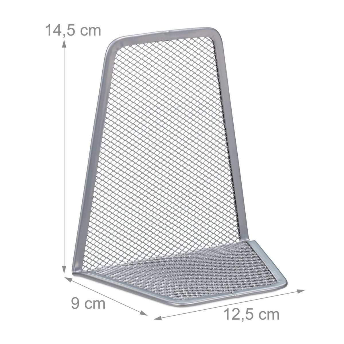 Set 2 suporturi pentru carti Relaxdays, gri, 14.5 x 12.5 x 9 cm - imagine 4