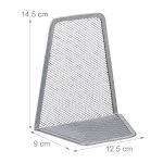 Set 2 suporturi pentru carti Relaxdays, gri, 14.5 x 12.5 x 9 cm - imagine 4