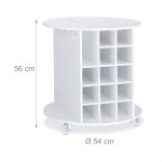 Suport sticle de vin, Relaxdays, alb, din MDF, pentru 17 sticle, cu suport pentru pahare si masuta pentru servire, 56 x 54 cm - imagine 4