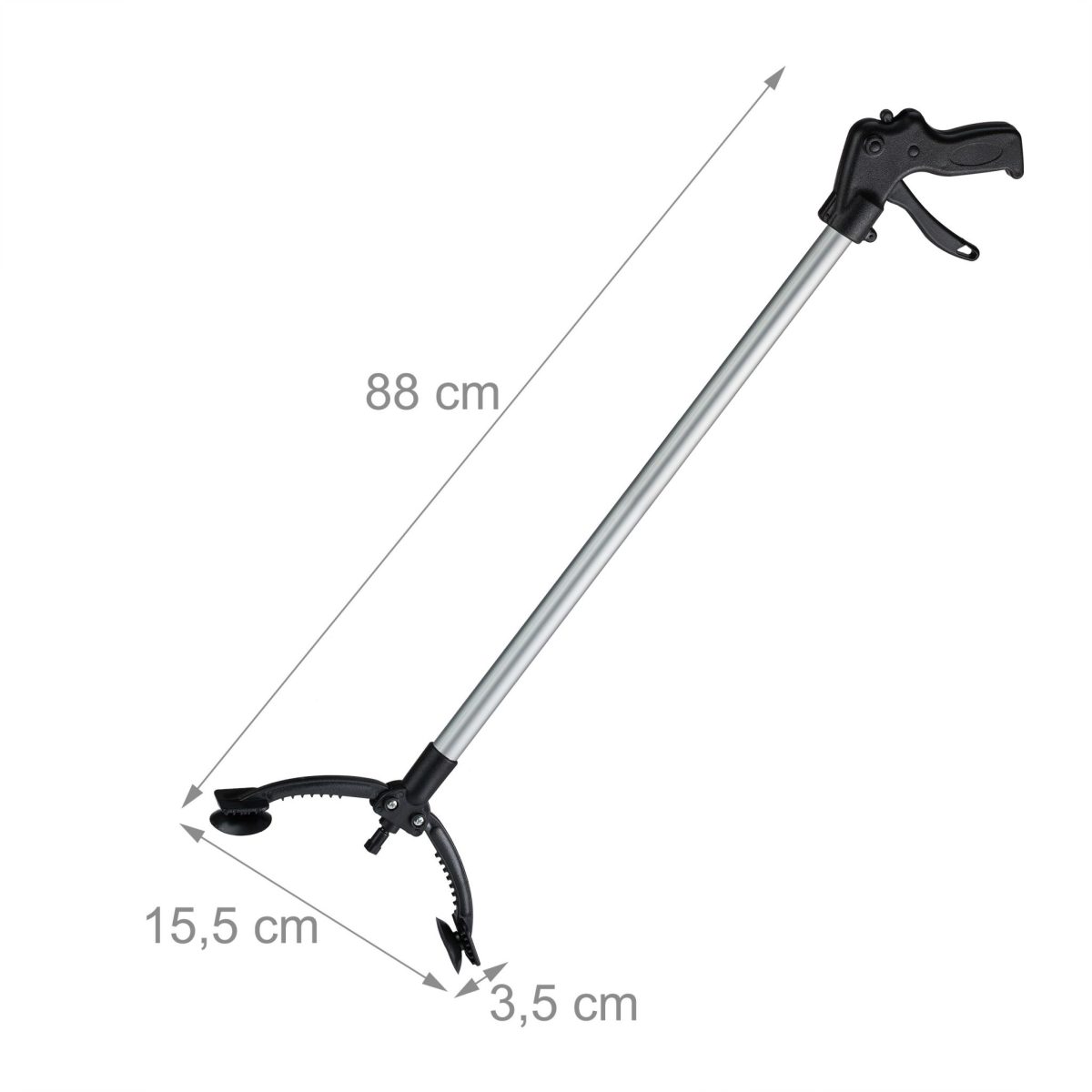 Cleste/Brat universal de prindere, extensibil pana la 88 cm, aluminiu, gri/negru - imagine 4