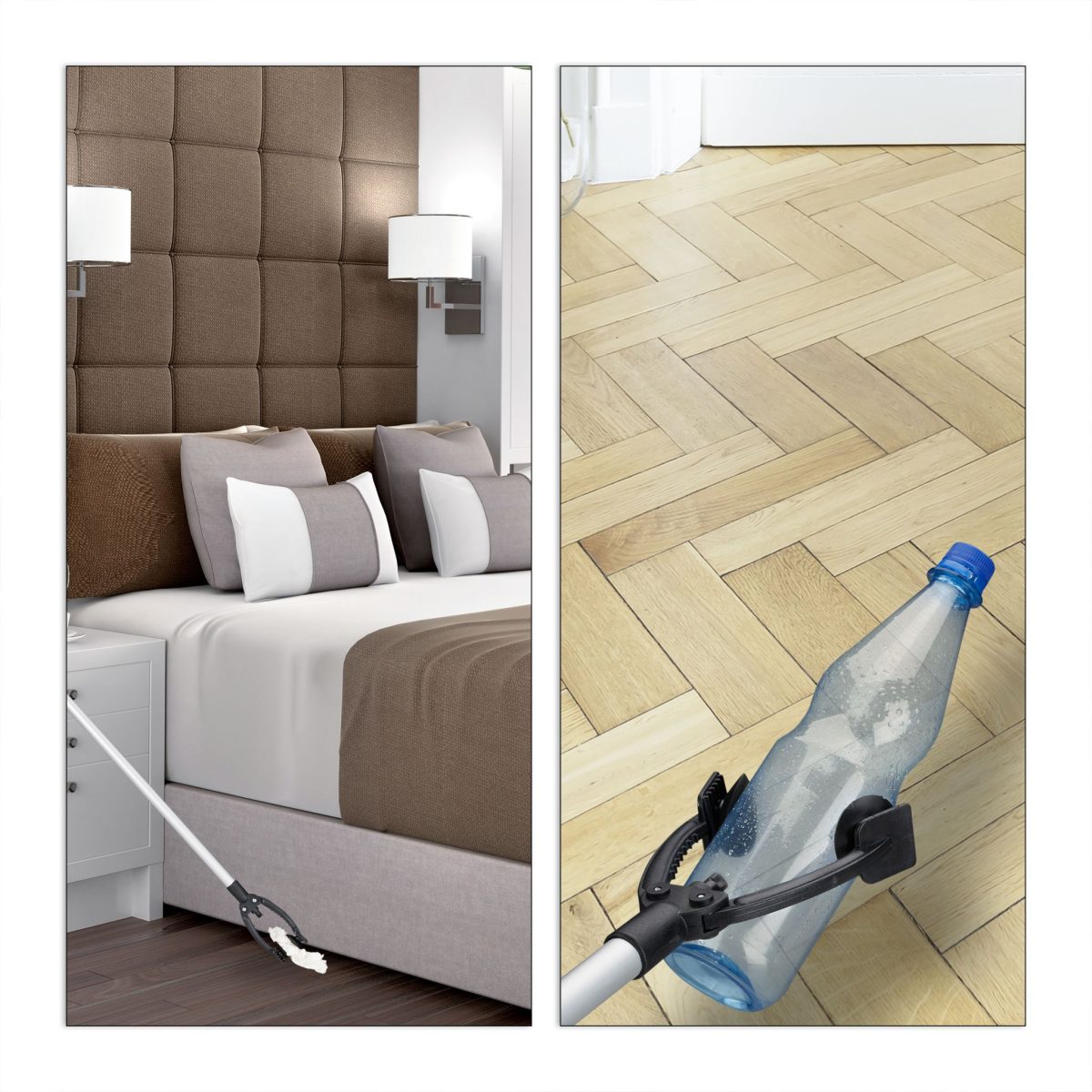 Cleste/Brat universal de prindere, extensibil pana la 88 cm, aluminiu, gri/negru - imagine 6