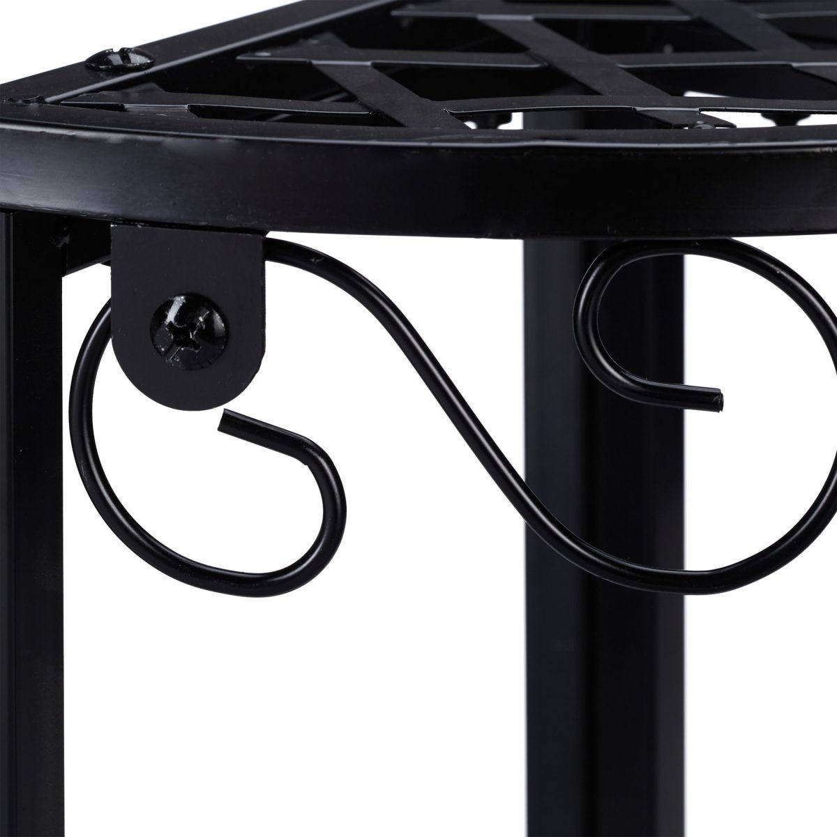 Raft metalic pentru flori, 3 trepte, interior/exterior, negru, 62 x 83 x 57 cm - imagine 6
