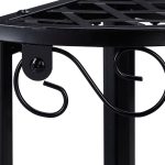 Raft metalic pentru flori, 3 trepte, interior/exterior, negru, 62 x 83 x 57 cm - imagine 6