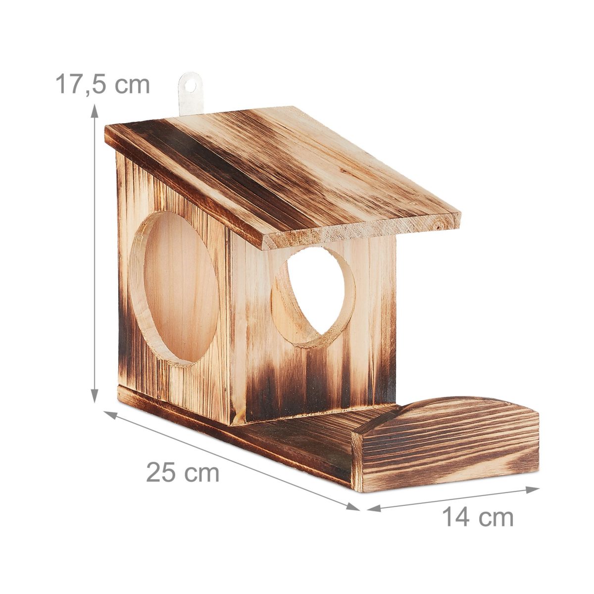 Hranitor pentru veverite din lemn, 17,5 x 14 x 25 cm - imagine 4