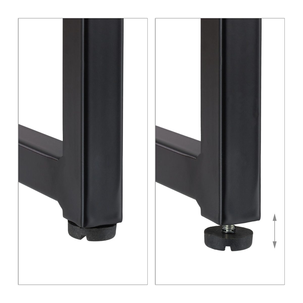 Comoda TV Relaxdays, tip industrial, cadru metalic negru, blat MDF, natur, 50.5 x 110.5 x 45.5 cm - imagine 7