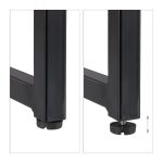 Comoda TV Relaxdays, tip industrial, cadru metalic negru, blat MDF, natur, 50.5 x 110.5 x 45.5 cm - imagine 7