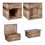 Casuta pentru arici - Cu usa, podea, intrare labirint si acoperis impermeabil, 21 x 46 x 34 cm - imagine 7