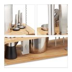 Set cocktail profesional Relaxdays, din inox, suport din bambus, 11 piese - imagine 7