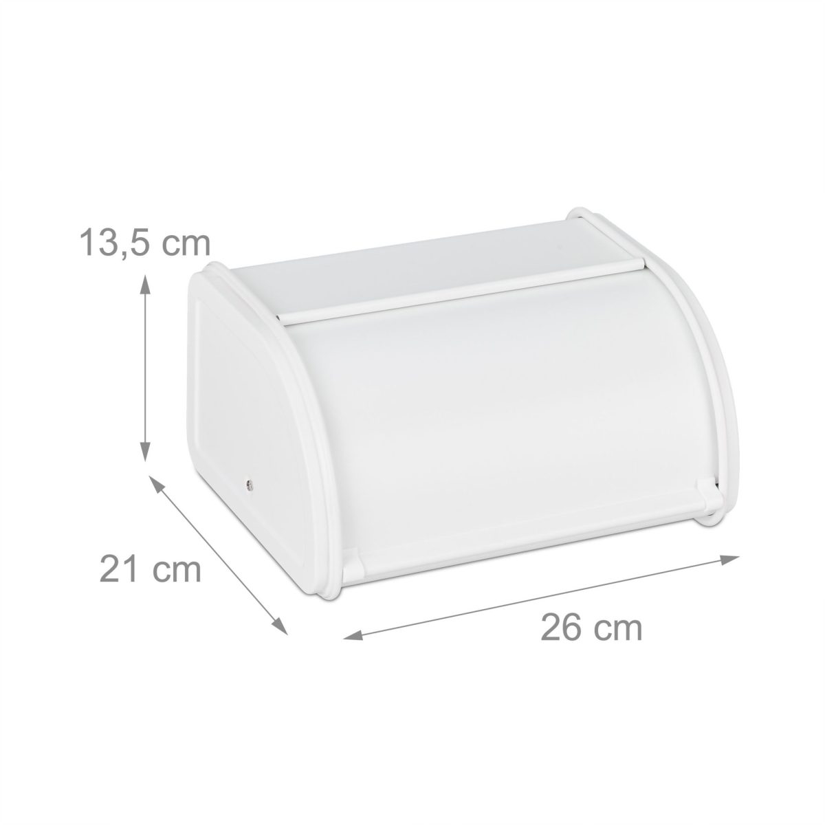 Cutie pentru paine Relaxdays, metal, alb, 26x21x13.5 cm - imagine 4