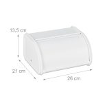 Cutie pentru paine Relaxdays, metal, alb, 26x21x13.5 cm - imagine 4