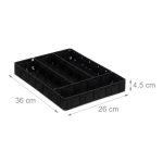 Suport tacamuri Relaxdays, negru, 4.5 x 26 x 36 cm - imagine 4