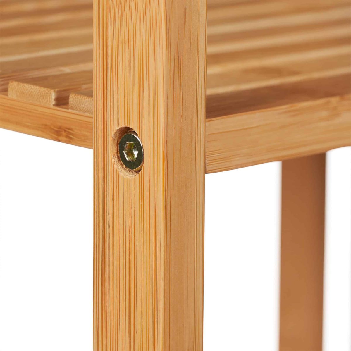 Raft organizare si cos rufe 50 l, Relaxdays, 5 compartimente, bambus, natur, 80.5 x 80 x 33.5 cm - imagine 3